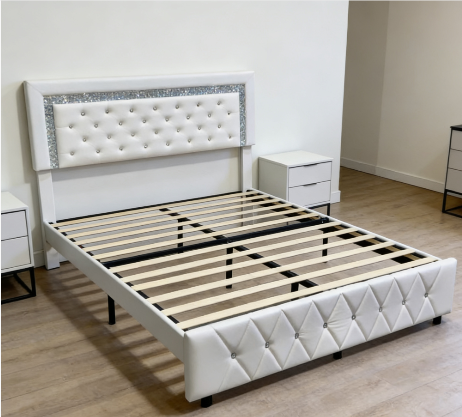 White Upholstered Bed
