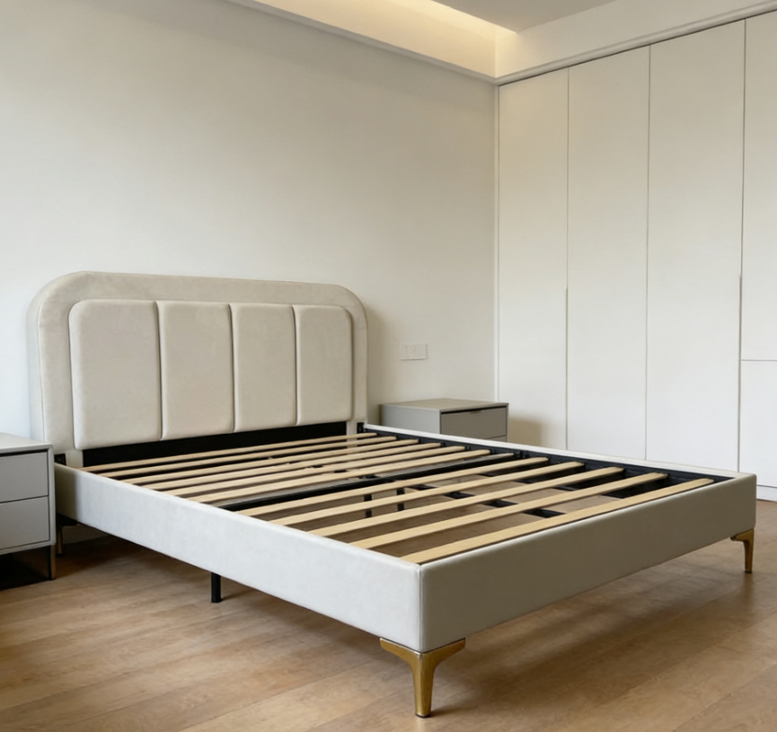 Modern White Upholstered Bed