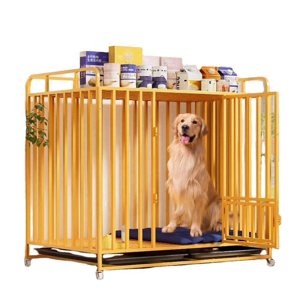 Wholesale Heavy-duty Metal Dog Crates with Double Doors and Wheels Suitable for Small Medium and Large-sized Dogs