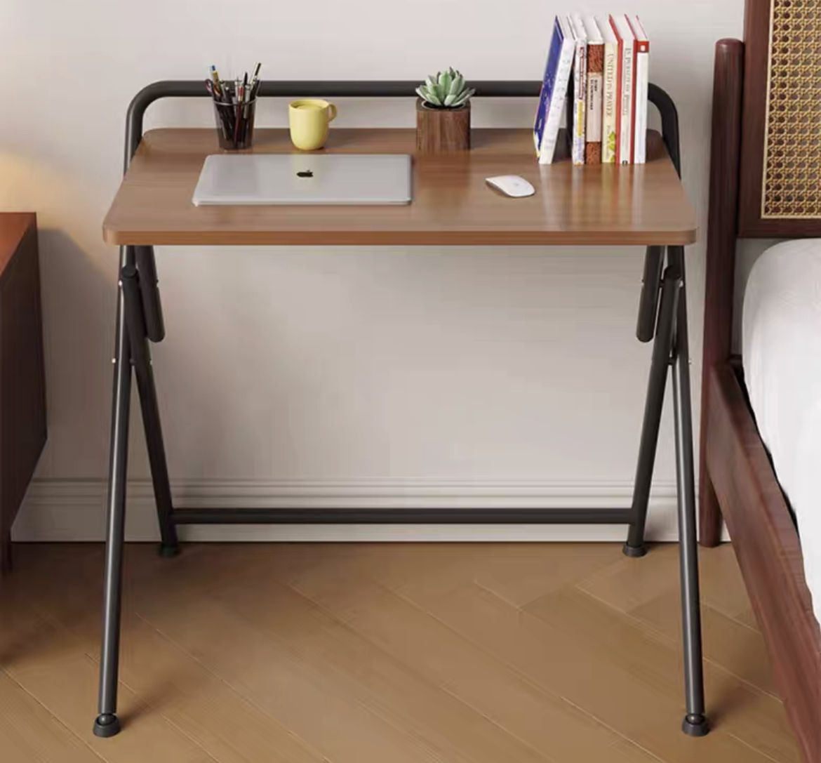Small Computer Desks Workstation Table Office PC Corner Table Home Furniture Desktop Folded With Bookshelf