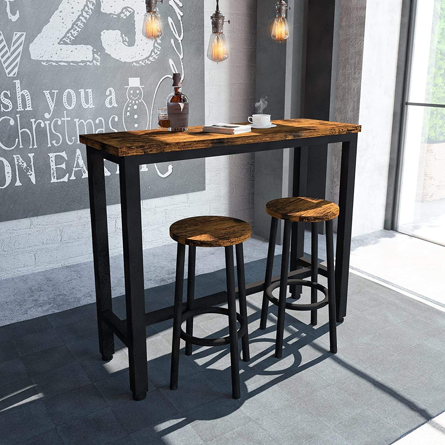 Wholesale Dining Room Wooden Bar Furniture Shaker Sets of Custom Size High Bar Table Stool Set