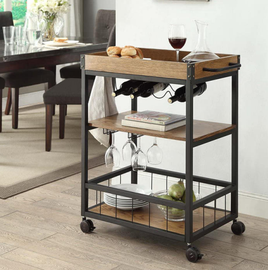 Kitchen Living Room Bar Floor-type Multi-level Storage Shelves Dining Cart