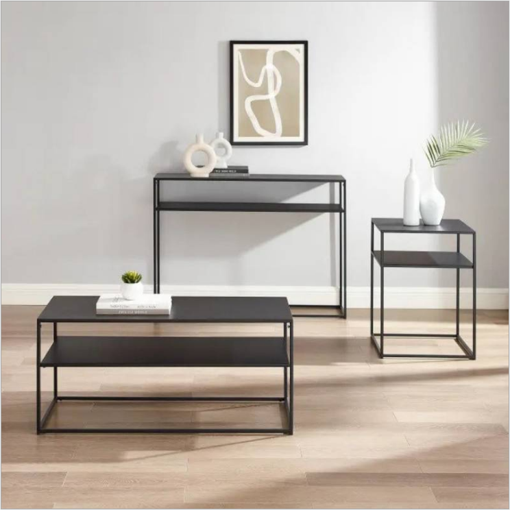 Vintage Hallway Black White Metal Wooden Console Table Set De Consol Modern Luxury Living Room Furniture