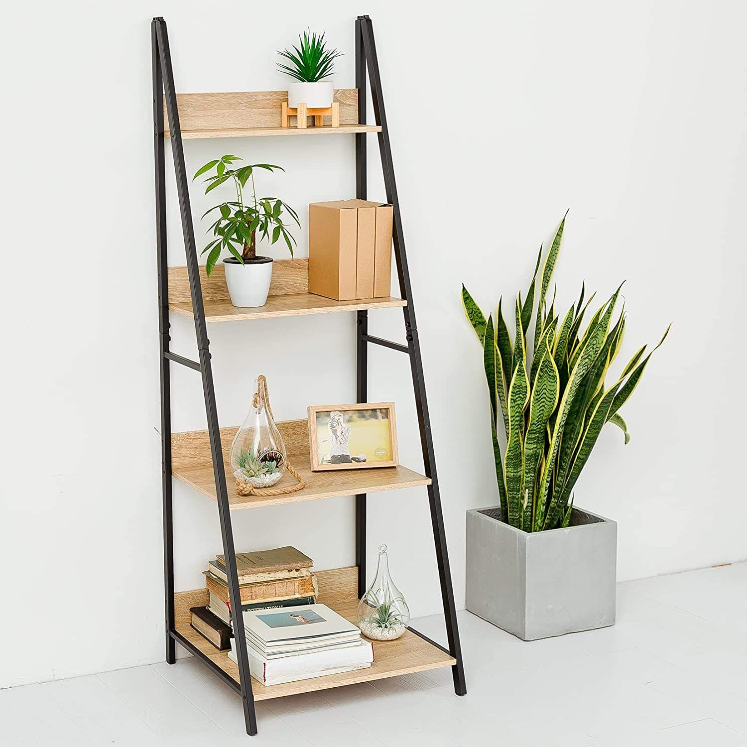 Wholesale Simple Design 4 Layers Wooden Bookcase for Sale Living Room Bookshelf