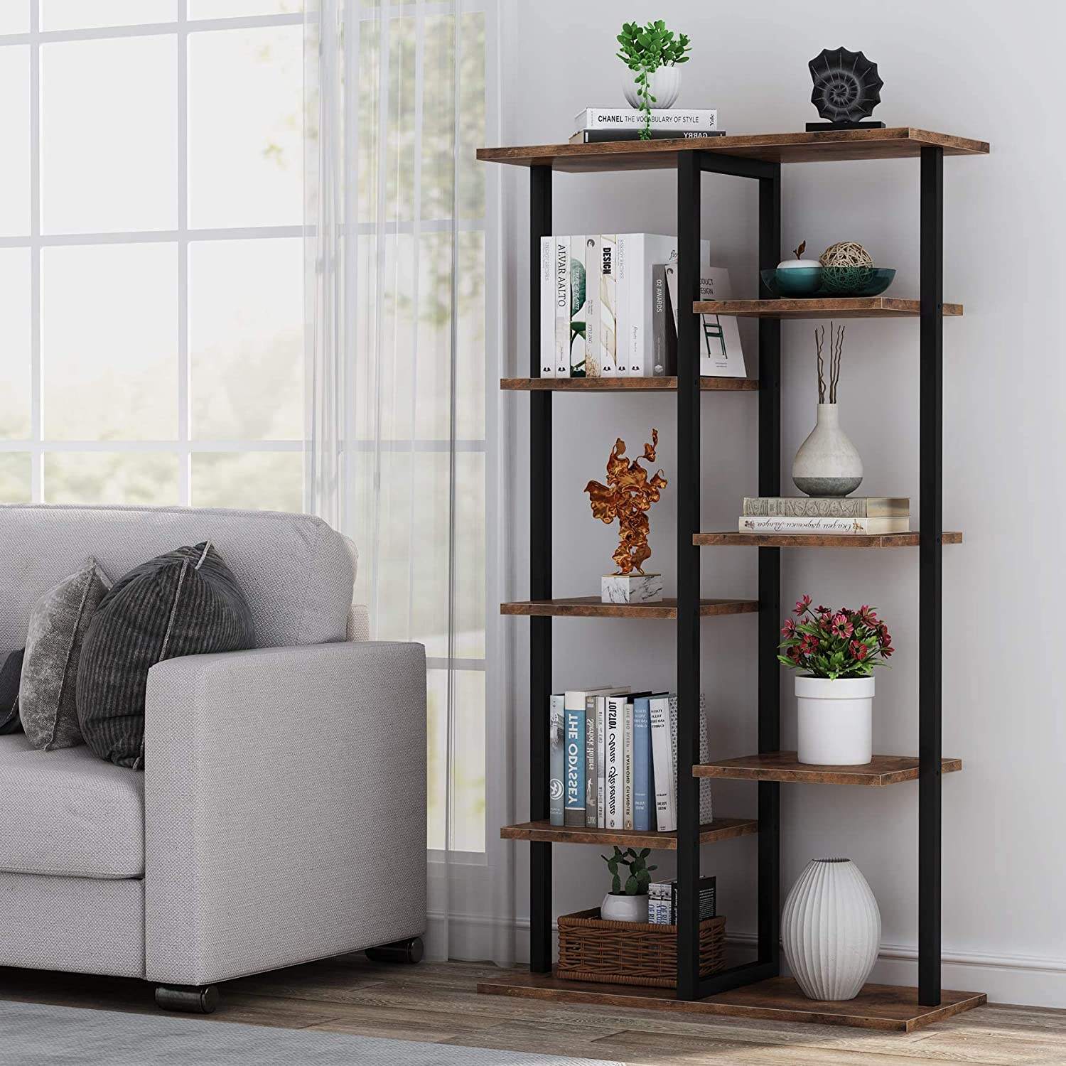 Multilayer Lay Potted Plants and Crafts Bookcase & Bookshelves of Manufacturer Cheap Bookcase