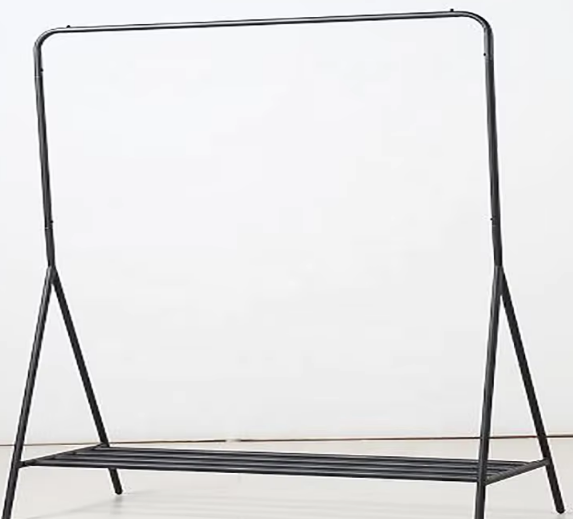 Wholesale Light Black Metal Clothes Rack Floor Standing Garment Rack of Iron Coat Stand Rack