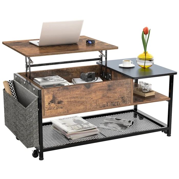 Hot Sale Movable Low Height Coffee Table Square Living Room Furniture of Lift TOP Coffee Table Supply