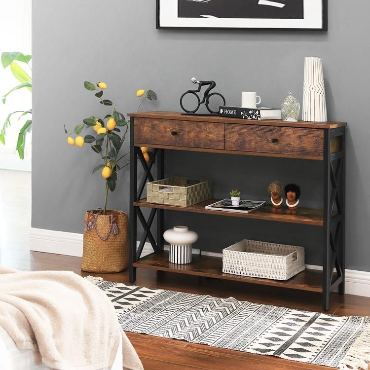3 Layers Wooden Material Bedroom Console Table of Multifunctional Hallway Console Table With Drawer