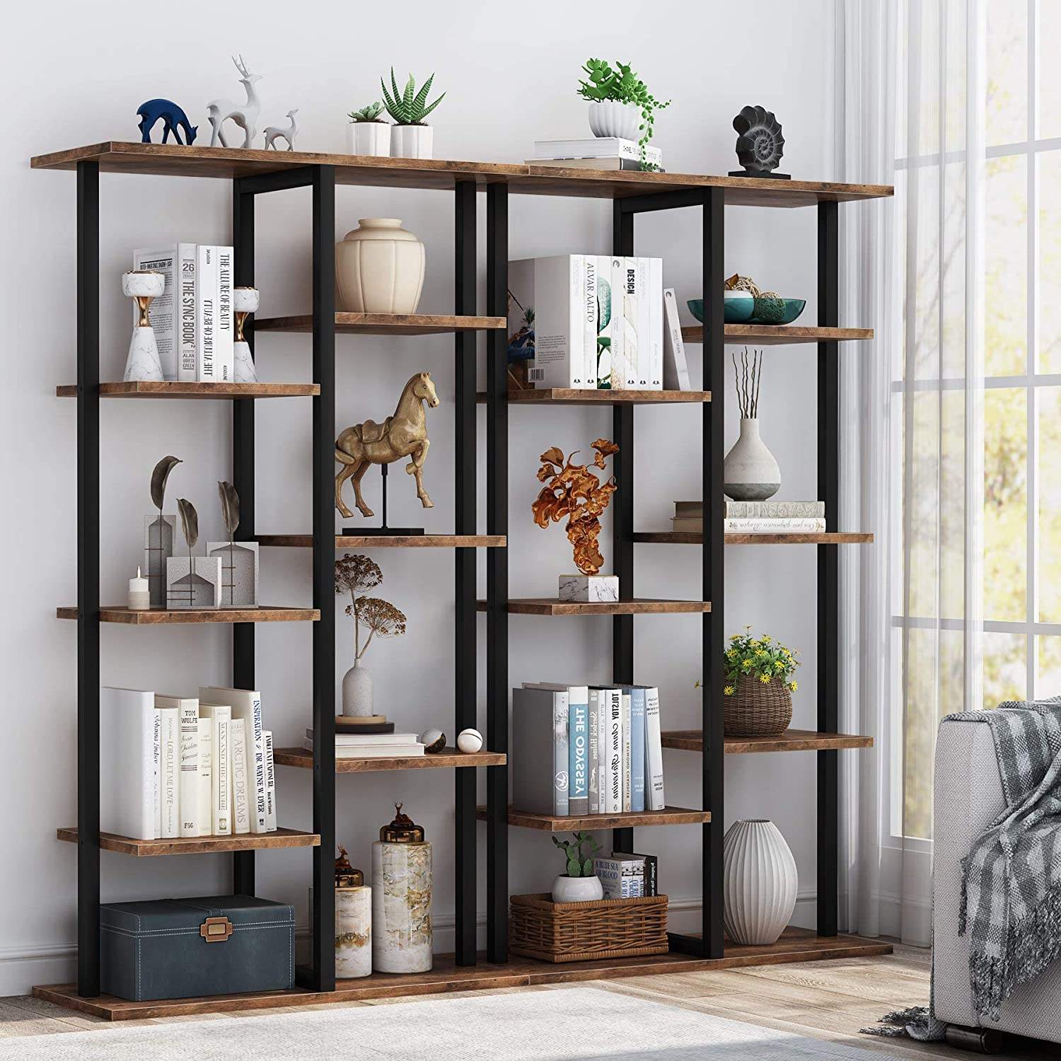 Manufacturer Custom Modern Wood Library Shelf Bookcase of Big Storage Combination Bookcase