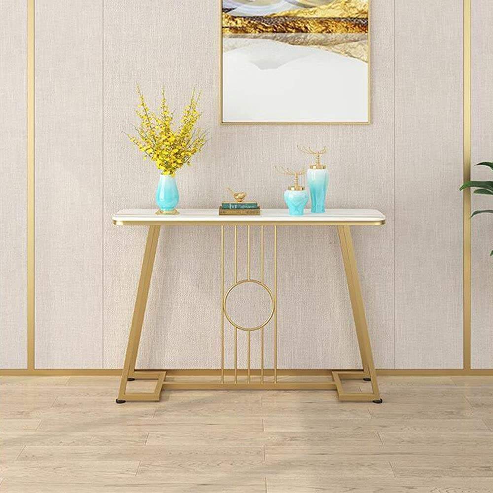 Hot Sale Modern Living Room Gold Marble Console Table of Hallway Metal Leg Console Tables