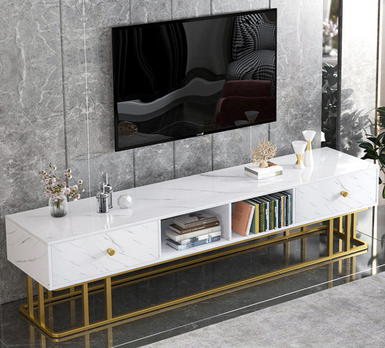 Manufacturer Custom Color Simple Marble TV Stand Wood TV Cabinet of Console Drawer Table TV Stand