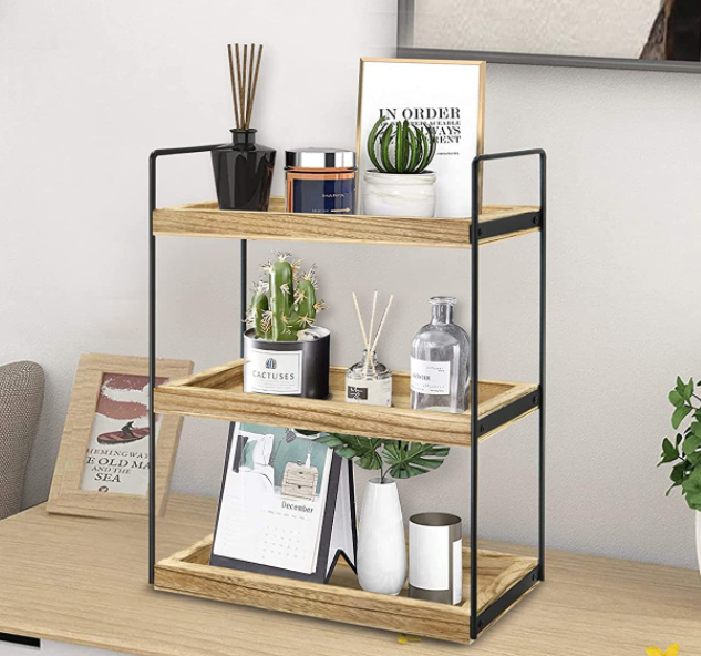 Spice Storage Shelves Hot Sale Kitchen Organization Under Sink Organizer Three-layer Wooden Storage Rack Shelf