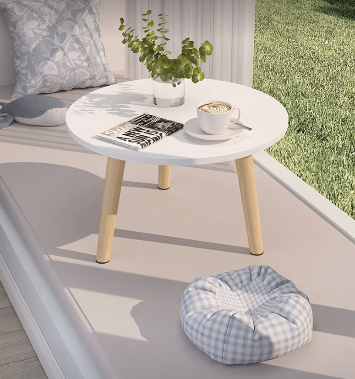 Living Room Furniture Tisch Center Tea Bedside Table Basse Mdf Small Cafe Round Side Table Coffee Tables With Wood Legs