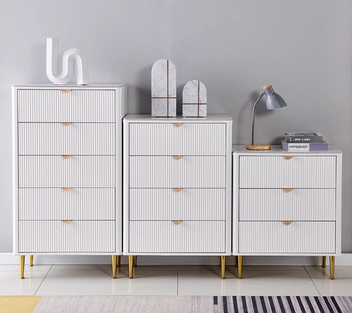 Traditional Modern Style Wardrobe with Drawers Simple Style Dressing Table Basic Living Room Cabinets