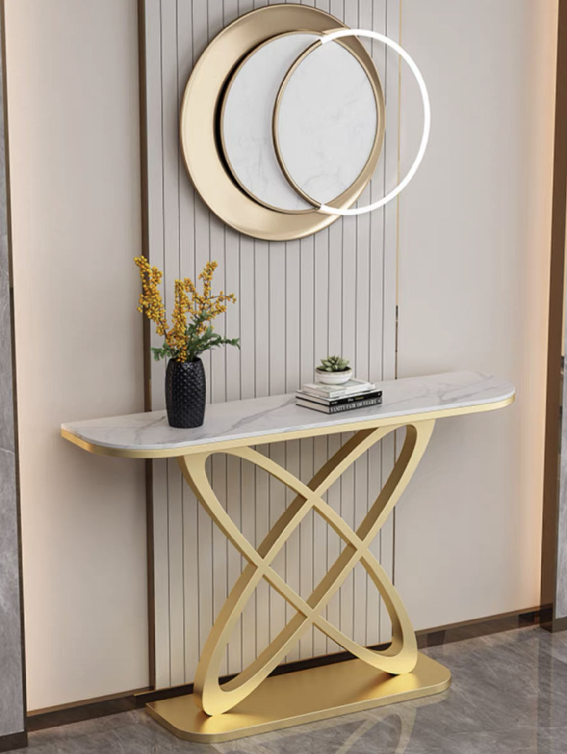 Console Tables Living Room Furniture Gold Hallway Console Table Modern Luxury Bedside Side Table