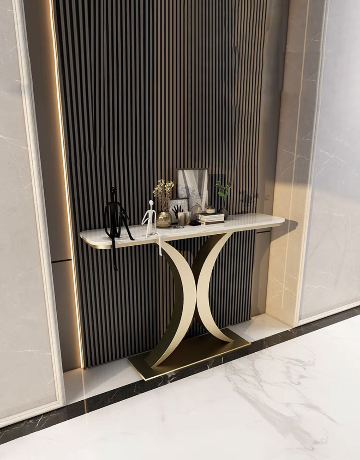 Modern Design Living Room Entrance Marble Countertop Decorative Entrance Console Table