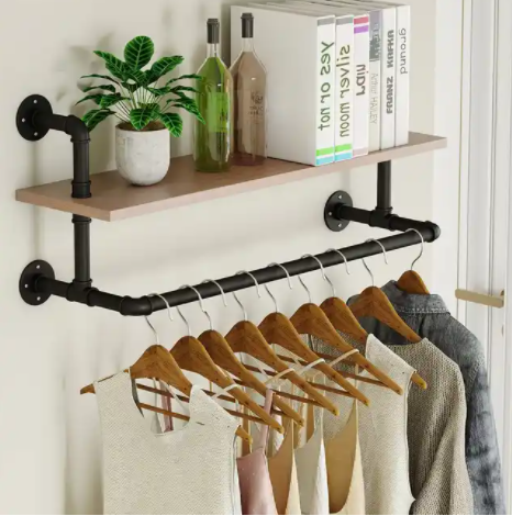 New Design Handmade Finished Bathroom Wall Shelf with Natural Wooden Slabs for Wall Shelving and Storage