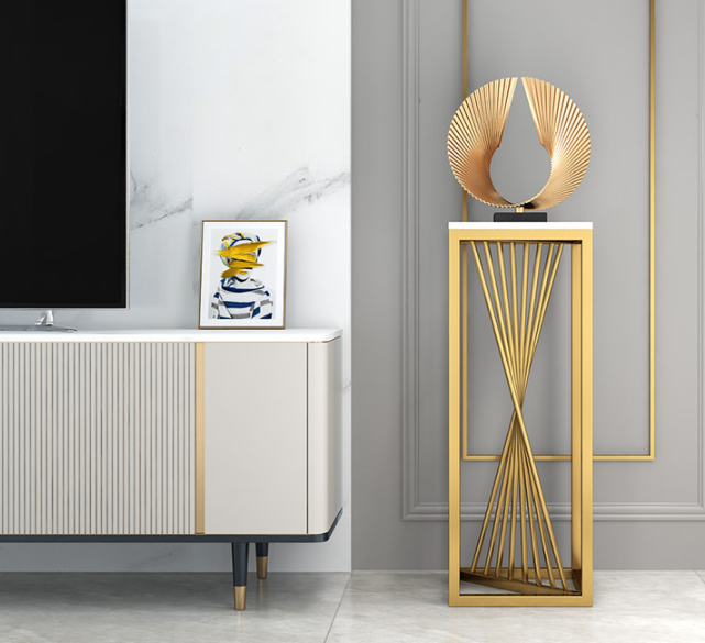 Flower Stand Centerpiece Rectangle Gold Centerpiece Metal Flower Stand for Wedding Decoration and Living Room