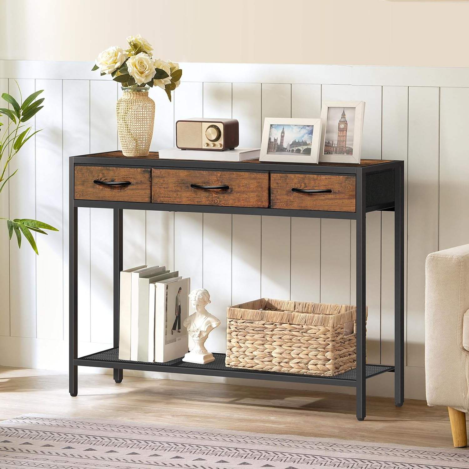 Factory Direct Sell Wooden Console Table Antique Living Room Furniture Entrance Square Table Minimalist Long Console Tables