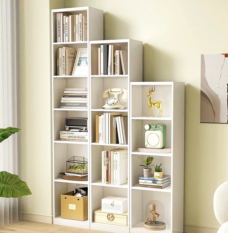 Iron Art Steel and Wooden Bookcase Hot Sale Multi-Layer Wall Metal Book Storage Rack Modern Teak Household Bookshelf Storage