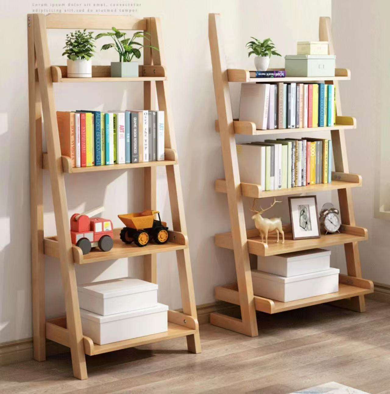 Wooden Open Bookshelf Bookshelf Ultra-thin Independent Display Storage Cabinet Organizer Modern High-rise Standing Bookshelf