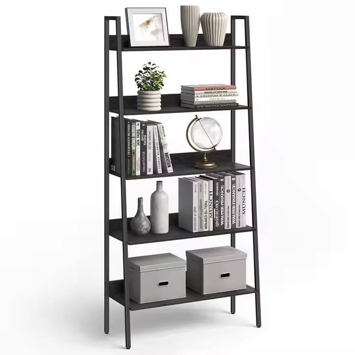 Modern Minimalist Living Room, Bedroom, Study, Wooden 5-story Large Capacity Bookshelf Storage Rack