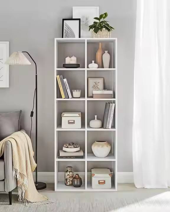 Modern Living Room Study Scandinavian Style Freestanding 10 Story Wooden Bookshelf