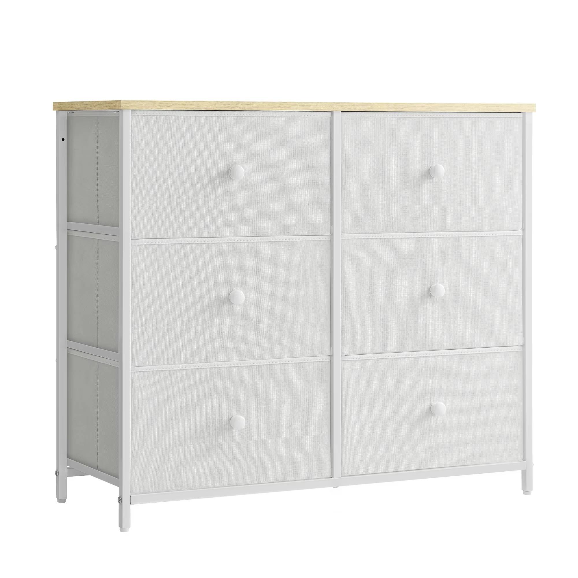Modern Corridor Bedroom Furniture with Fabric 6-drawer Dressing Table